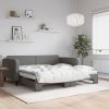 Daybed with Trundle Dark Gray 39.4"x74.8" Fabric