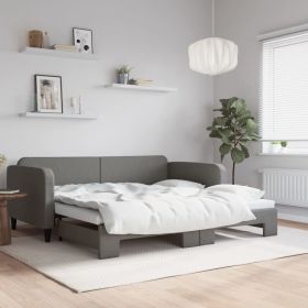 Daybed with Trundle Dark Gray 39.4"x74.8" Fabric