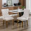 A&A Furniture,Nikki Collection Modern, High-end Tufted Solid Wood Contemporary Velvet Upholstered Dining Chair with Golden Stainless Steel Plating Leg