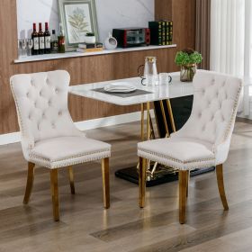 A&A Furniture,Nikki Collection Modern, High-end Tufted Solid Wood Contemporary Velvet Upholstered Dining Chair with Golden Stainless Steel Plating Leg