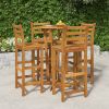 5 Piece Patio Dining Set Solid Wood Acacia