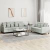 2 Piece Sofa Set with Cushions Light Gray Velvet