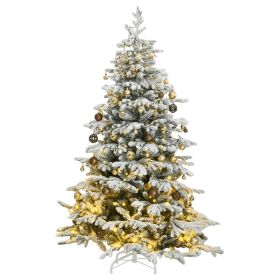 Artificial Hinged Christmas Tree 300 LEDs & Ball Set 82.7"