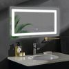 LED Bathroom Vanity Mirror with Front Light,40*24 inch, Anti Fog, Dimmable,Color Temper 5000K,Night Light,Both Vertical and Horizontal Wall Mounted Va