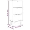 Shoe Cabinet OTTA with 3 Drawers Brown Solid Wood Pine