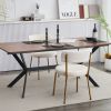 Set of 4 Mid-Century Modern Dining Chairs - Teddy Fabric Upholstered - Curved Back - Metal Frame - Beige Elegant and Comfortable Kitchen Chairs