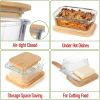 Fresh Guard 4 Pack Glass Food Storage Containers with Bamboo Lids, Glass Meal Prep Containers,Airtight Glass Bento Boxes with Bamboo Lids, Safe for Mi