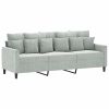2 Piece Sofa Set with Cushions Light Gray Velvet