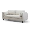 Pillowed Back Cushions and Rounded Arms, Durable Modern Upholstered Fabric Sofa for Home, Apartment, Dorm