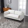 Pillowed Back Cushions and Rounded Arms, Durable Modern Upholstered Fabric Sofa for Home, Apartment, Dorm