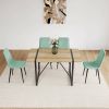 Dining Chairs Set of 4,Modern Kitchen Dining Room Chairs,Upholstered Dining Accent Chairs in linen Cushion Seat and Sturdy Black Metal Legs(Light Gree