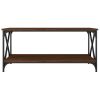 Coffee Table Brown Oak 39.4"x19.7"x17.7" Engineered Wood and Iron