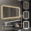 Bathroom Mirror with Led Lights Front and Backlit, Anti-Fog Lighted Vanity Mirrors for Wall Mounted, 3 Colors and 5 level Dimmable, Horizontal/Vertica