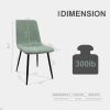 Dining Chairs Set of 4,Modern Kitchen Dining Room Chairs,Upholstered Dining Accent Chairs in linen Cushion Seat and Sturdy Black Metal Legs(Light Gree