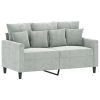 2 Piece Sofa Set with Cushions Light Gray Velvet