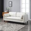 Pillowed Back Cushions and Rounded Arms, Durable Modern Upholstered Fabric Sofa for Home, Apartment, Dorm