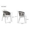 Manhattan Comfort Versailles Armchair in Black and Natural Cane