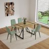 Dining Chairs Set of 4,Modern Kitchen Dining Room Chairs,Upholstered Dining Accent Chairs in linen Cushion Seat and Sturdy Black Metal Legs(Light Gree