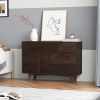 Solid Wood spray-painted drawer dresser bar,buffet tableware cabinet lockers buffet server console table lockers, retro round handle, applicable to th