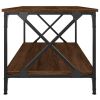 Coffee Table Brown Oak 39.4"x19.7"x17.7" Engineered Wood and Iron