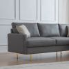 L-Shaped Corner Sectional Technical leather Sofa with pillows; dark grey