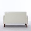 Lvory PU Leather Sponge Sofa, ,Removable Wooden Feet ,Tufted Buttons