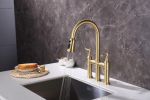 Bridge Kitchen Faucet with Pull-Down Sprayhead in Spot
