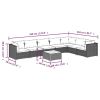 8 Piece Patio Lounge Set with Cushions Poly Rattan Brown