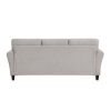 Modern Transitional Sand Hued Textured Fabric Upholstered 1pc Sofa Attached Cushions Living Room Furniture