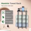 Towel Racks for Bathroom Wall Mounted, 3 Bars Metal Towel Holder with Top Shelf and 3 Hooks, Black Bath Towel Storage for Small Bathroom Organizer Dec