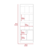 DEPOT E-SHOP Dozza Bookcase, Three Shelves, Double Door Cabinet, Metal Hardware, Black