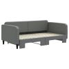Daybed with Trundle Dark Gray 39.4"x74.8" Fabric