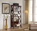 4 Tier Bookcases, 67'' Bookshelf with Sturdy Solid Frame, Shelves for Home and Office Organizer, Walnut