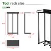 Towel Racks for Bathroom Wall Mounted, 3 Bars Metal Towel Holder with Top Shelf and 3 Hooks, Black Bath Towel Storage for Small Bathroom Organizer Dec