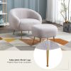 Orisfur. Modern Comfy Leisure Accent Chair, Teddy Short Plush Particle Velvet Armchair with Ottoman for Living Room