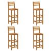 5 Piece Patio Dining Set Solid Wood Acacia