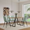 Dining Chairs Set of 4,Modern Kitchen Dining Room Chairs,Upholstered Dining Accent Chairs in linen Cushion Seat and Sturdy Black Metal Legs(Light Gree