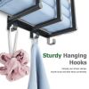 Towel Racks for Bathroom Wall Mounted, 3 Bars Metal Towel Holder with Top Shelf and 3 Hooks, Black Bath Towel Storage for Small Bathroom Organizer Dec
