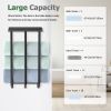 Towel Racks for Bathroom Wall Mounted, 3 Bars Metal Towel Holder with Top Shelf and 3 Hooks, Black Bath Towel Storage for Small Bathroom Organizer Dec