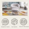 Orisfur. Modern Comfy Leisure Accent Chair, Teddy Short Plush Particle Velvet Armchair with Ottoman for Living Room