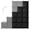 Storage Cube Organizer with 15 Cubes Black PP