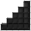 Storage Cube Organizer with 15 Cubes Black PP