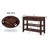 Console Sofa Table with 2 Storage Drawers and 2 Tiers Shelves, Mid-Century Style 42'' Solid Wood Buffet Sideboard for Living Room Furniture Kitchen Di
