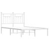 Metal Bed Frame with Headboard White 53.1"x74.8"