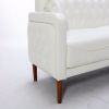 Lvory PU Leather Sponge Sofa, ,Removable Wooden Feet ,Tufted Buttons