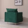 Modern fabric accent armchair;  upholstered single sofa chair;  Emerald Cotton Linen-30.7''