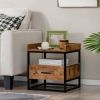 3-tier Nightstand with Drawer and Raised Top Baffles