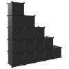 Storage Cube Organizer with 15 Cubes Black PP