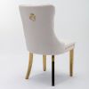 A&A Furniture,Nikki Collection Modern, High-end Tufted Solid Wood Contemporary Velvet Upholstered Dining Chair with Golden Stainless Steel Plating Leg