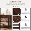 Console Sofa Table with 2 Storage Drawers and 2 Tiers Shelves, Mid-Century Style 42'' Solid Wood Buffet Sideboard for Living Room Furniture Kitchen Di